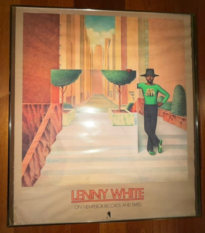 Lenny White 1977 Big City Promo Poster + Bottom Line NYC March 19 Ticket Stub