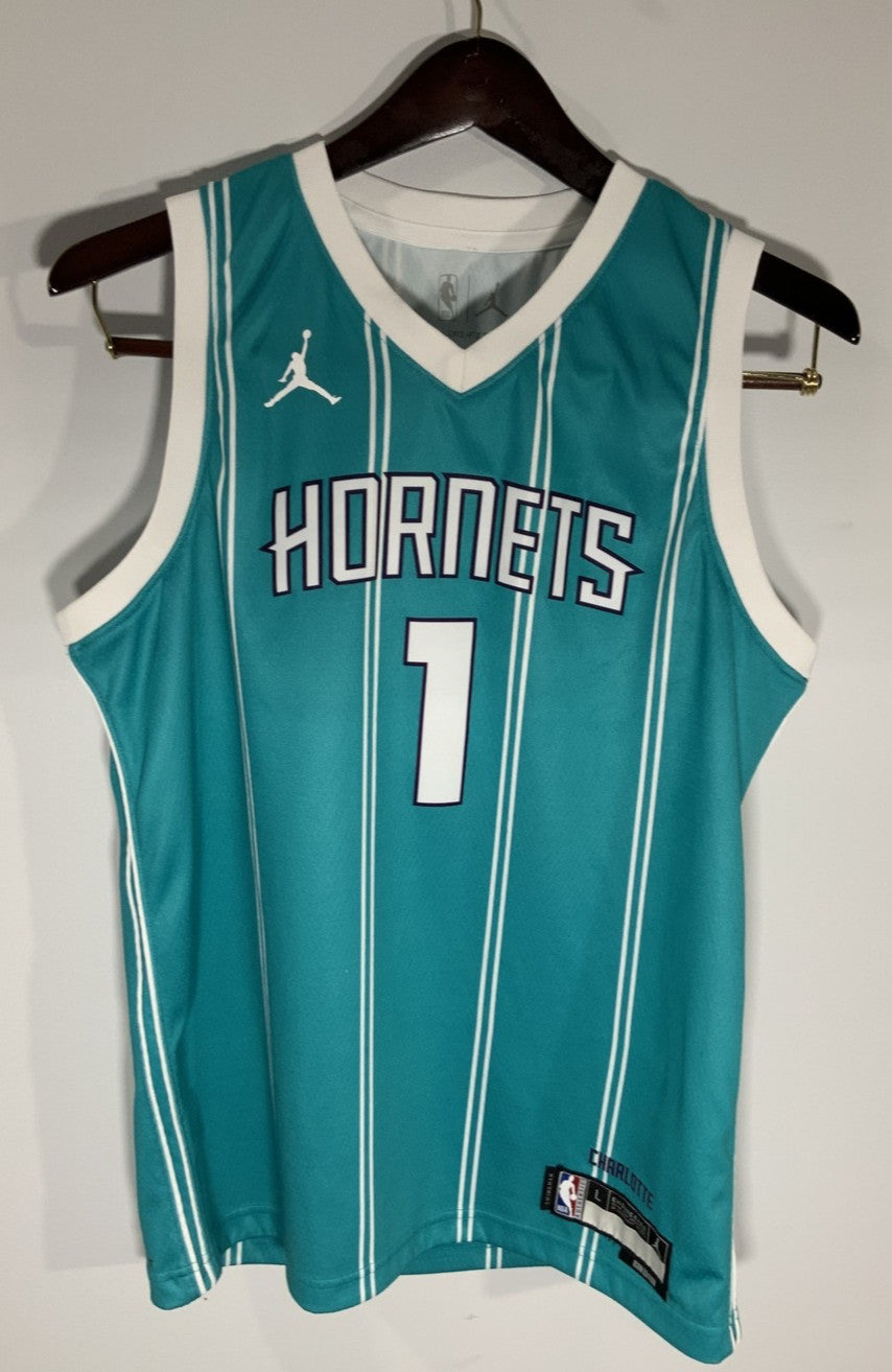 Nike Jordan LaMelo Ball Charlotte Hornets Teal #1 Icon Edition Swingman Jersey L