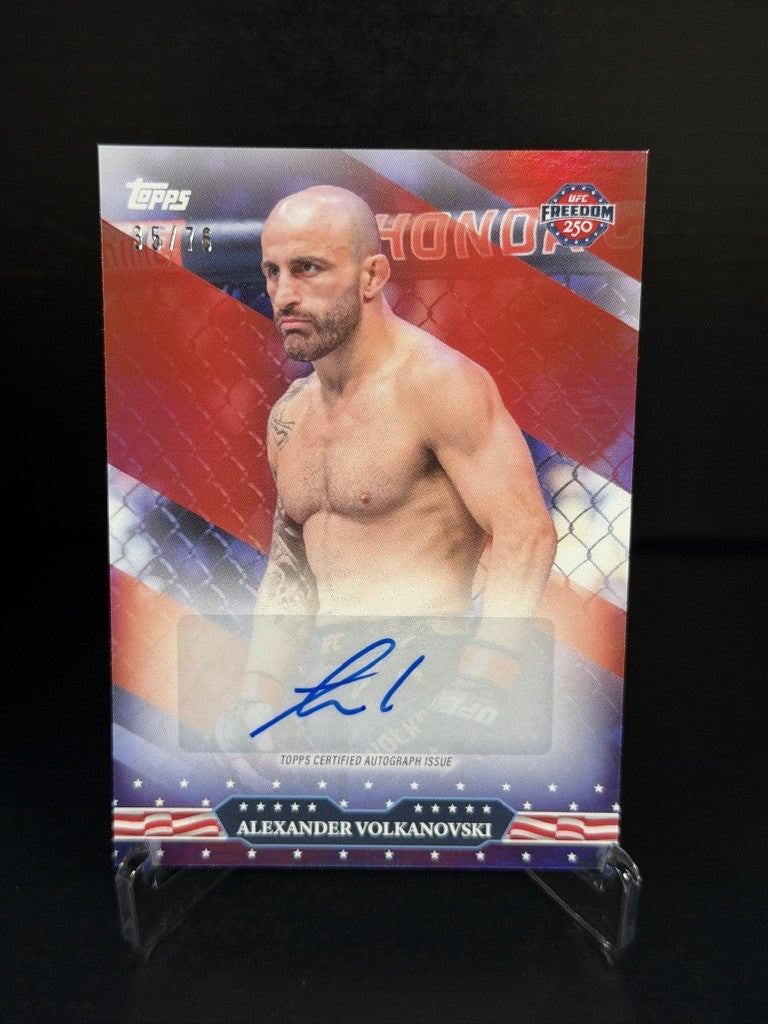 2026 Topps UFC Freedom 250 Alexander Volkanovski Certified Auto 5-A /76