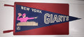 Vintage 1960s New York Giants NFL Felt Pennant Yankee Stadium Quarterback Full