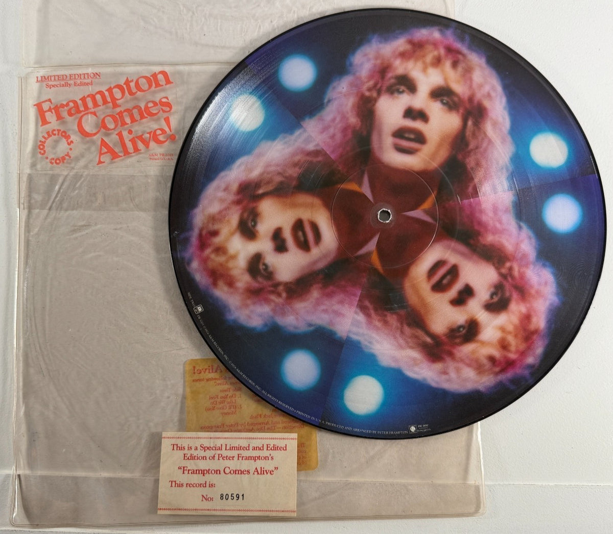 Frampton Comes Alive Picture Disc Limited Ed No 80591 A&M PR-3703 w Cert