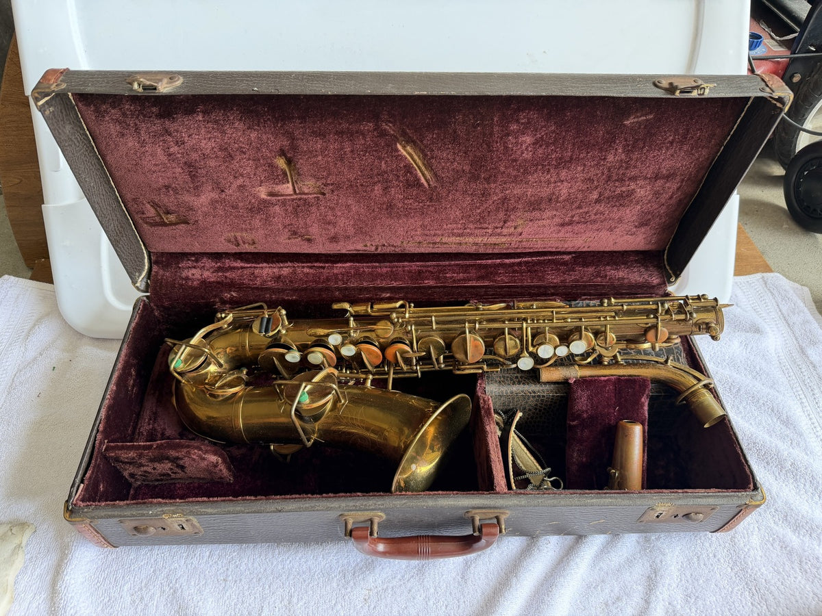 Buescher True-Tone Alto Saxophone 1926 Serial 189531 Elkhart Original Case AS-IS