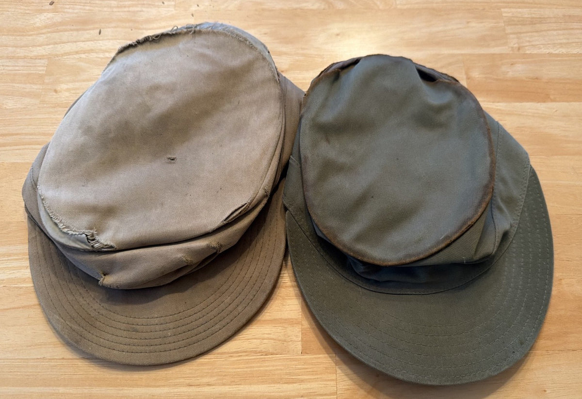 Vintage Military Field Caps Lot Army Green Khaki Utility Hat Workwear