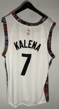 Nike Brooklyn Nets #7 KALENA Custom Swingman Jersey White City Panel L
