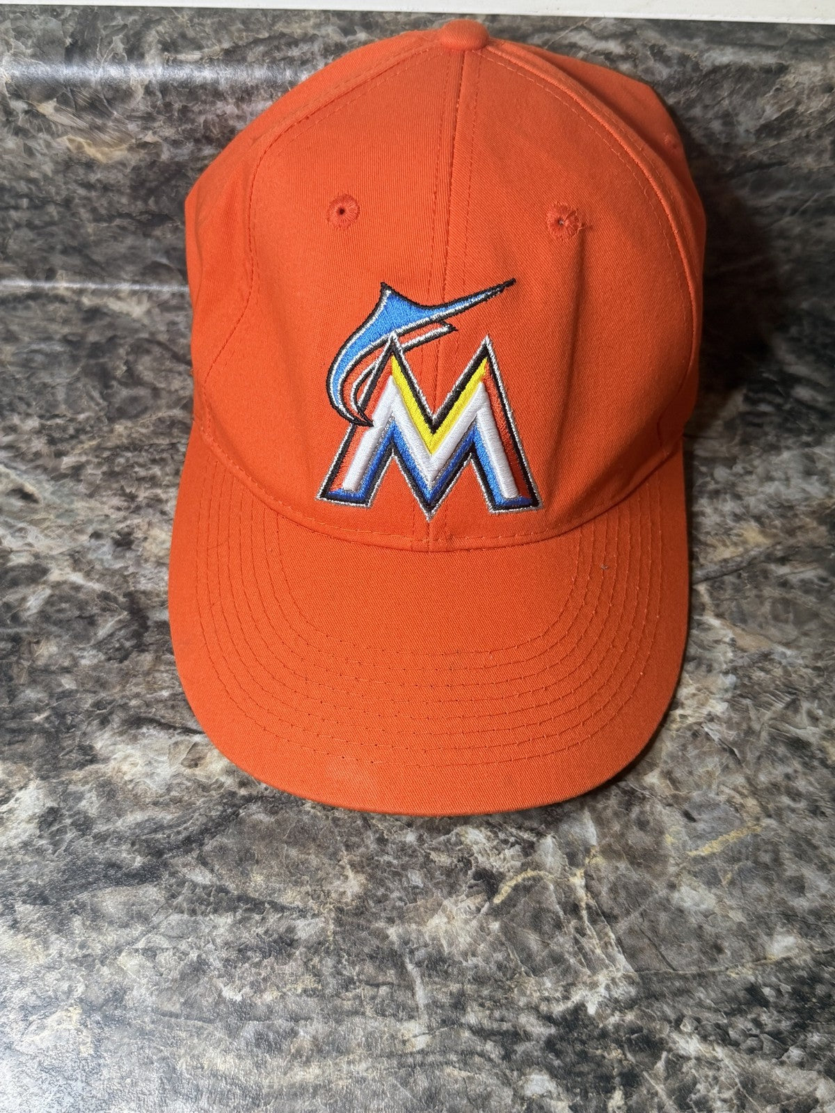 Miami Marlins OC Sports Hat Orange MLB Adjustable Strapback Cap Embroidered Logo