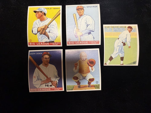 1934 Goudey Big League Reprint Lot Charlie Berry Virgil Davis Cronin 8 Cards