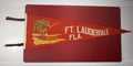 Vintage Ft Lauderdale Florida Felt Souvenir Pennant Palm Trees Beach 1950s
