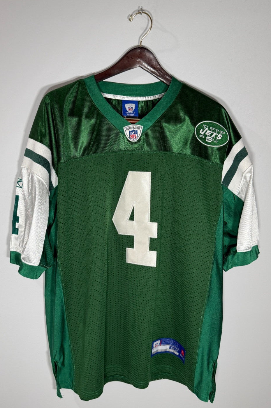 Brett Favre New York Jets Reebok Authentic Jersey Green #4 Sz 52 XL NFL