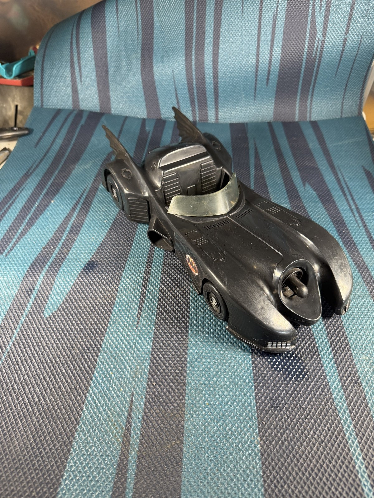 Vintage 1989 Toy Biz Batman Movie Batmobile DC Comics Both Wings Bat Logo Wheels