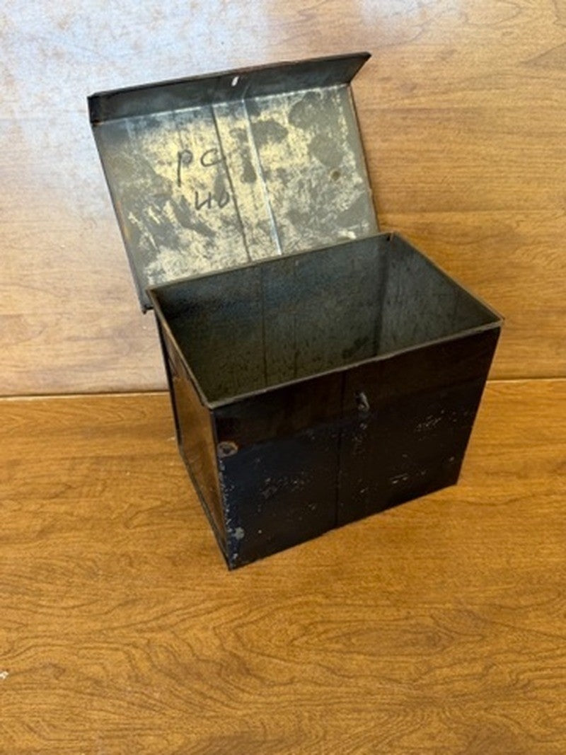 Vintage Metal Lunchbox Lot 2 Plain Workman Industrial Red Black Farmhouse Decor