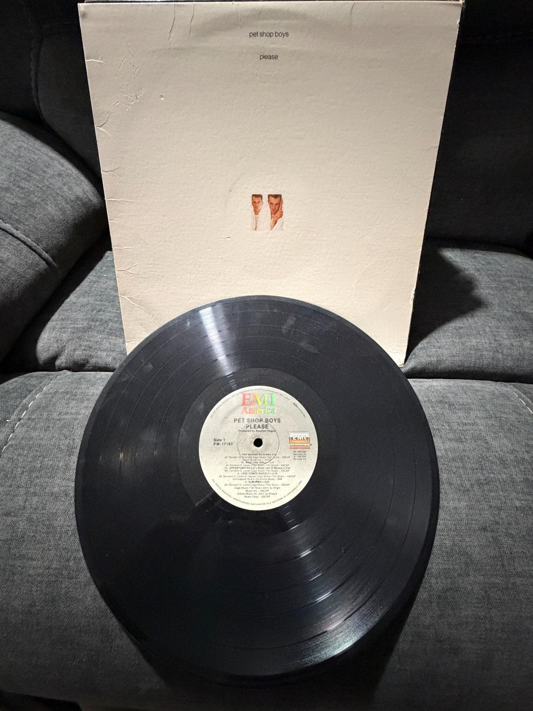Pet Shop Boys Please LP 1986 EMI America PW-17193 1st Press Synth-Pop New Wave