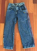 Vintage Y2K Flamehead Moto-X Racing Jeans Baggy Wide Leg JNCO Skater Embroidered