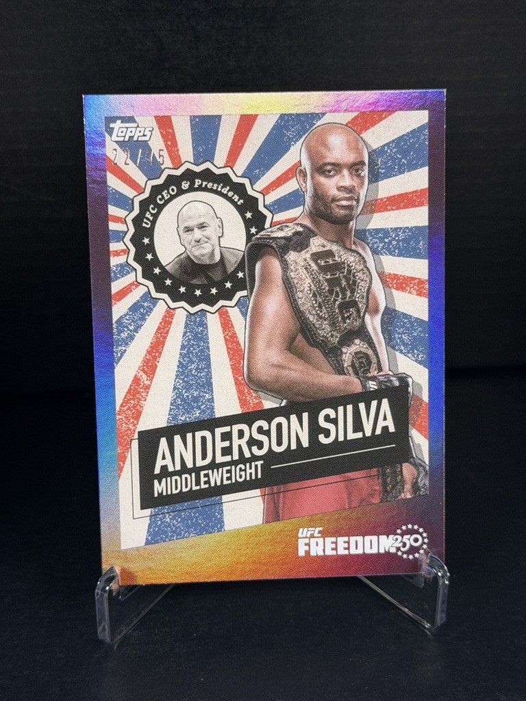 2026 Topps UFC Freedom 250 Anderson Silva Seal of Approval SO-3 /75 Insert