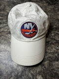 New York Islanders Imperial Headwear Dad Hat Cream Distressed NHL Strapback Cap