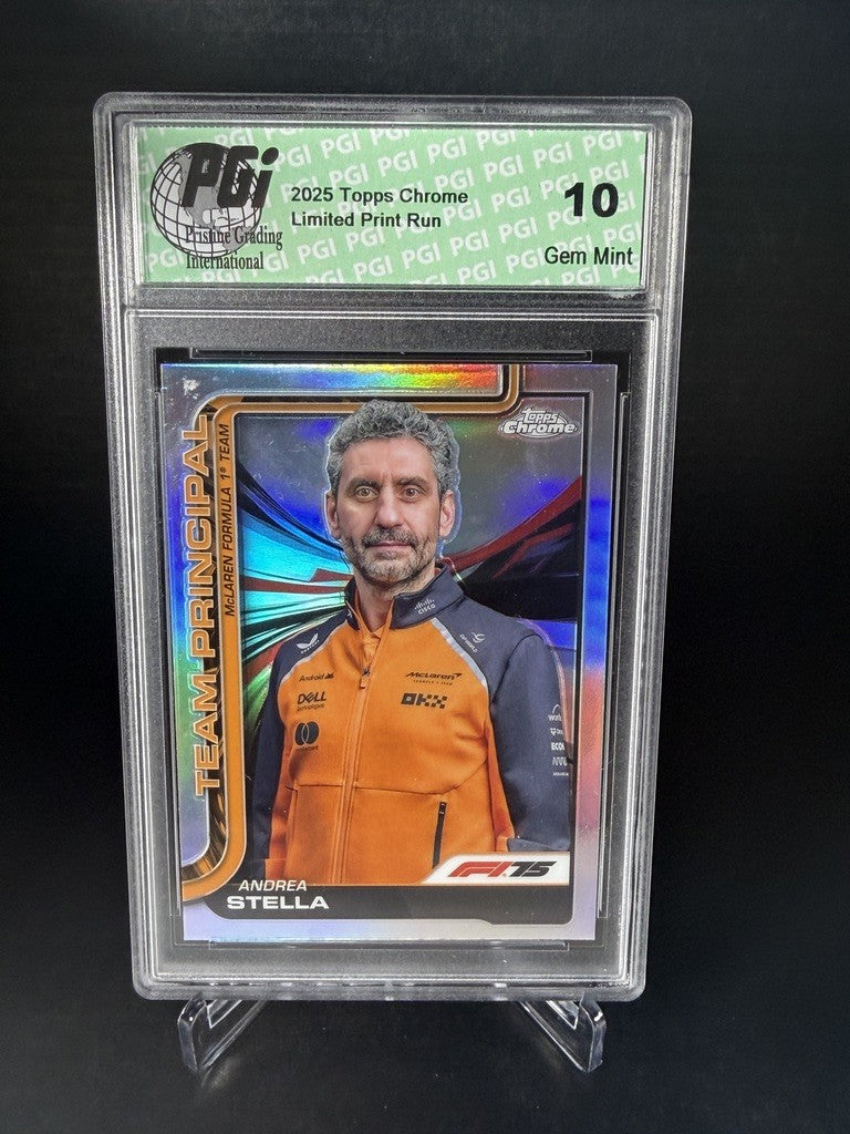 Andrea Stella 2025 Topps Chrome F1 75 Team Principal PGI 10 Gem Mint McLaren