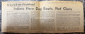 Vintage 1967 Newsday Newspaper Clippings Long Island Indians Coffee Pot 2 Pcs