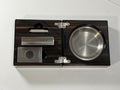 Macassar Ebony Lacquered Cigar Desk Valet Set Ashtray Punch Cutter Stainless