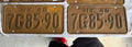 Antique 1948 New York License Plate MATCHED PAIR 7G85-90 NY Original Vintage
