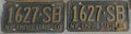 1960 1961 NY Empire State License Plate MATCHED PAIR 1627-SB Original Antique
