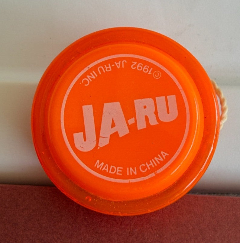 Vintage 1992 JA-RU All Star Yo-Yo Pair Orange Translucent Lot of 2