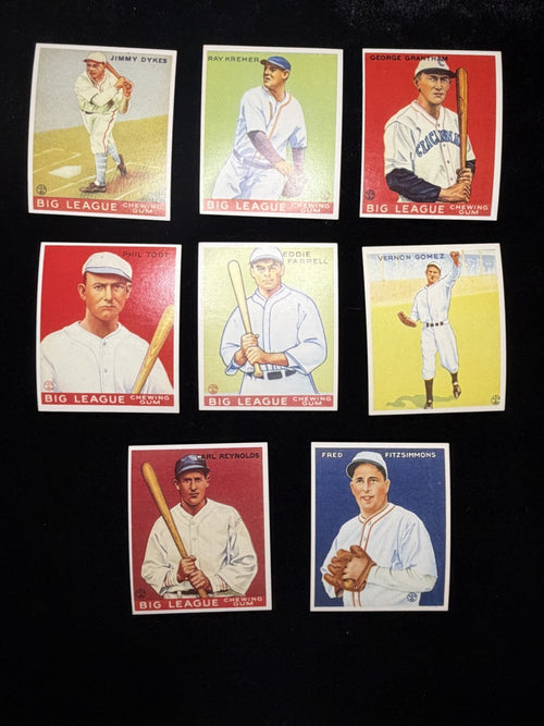 1934 Goudey Big League Reprint Lot Jimmy Dykes Ray Kremer Fitzsimmons Gomez HOF