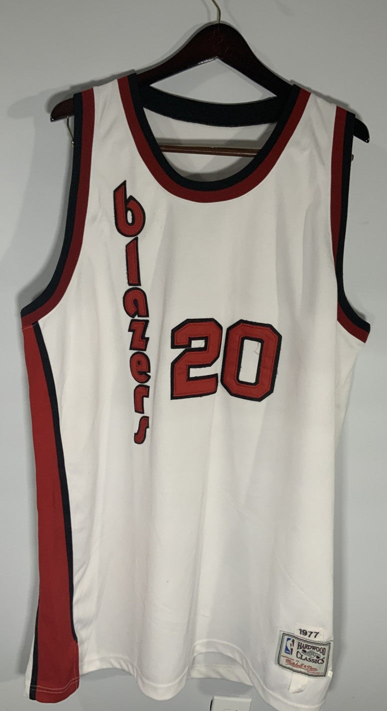Mitchell Ness Authentic Maurice Lucas Blazers White #20 1977 Throwback