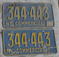 1972 1973 NY New York Commercial License Plate Two Close-Number Pairs 344 Lot 4