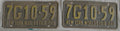 1940 NY Worlds Fair License Plate MATCHED PAIR 7G10-59 Original Antique Tag