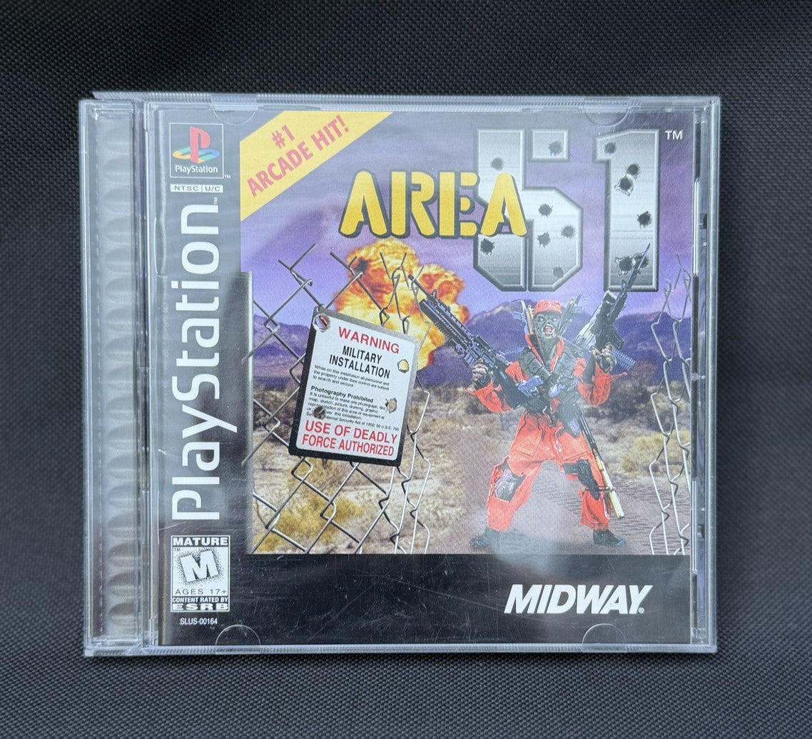 Area 51 PS1 PlayStation 1 Complete CIB Midway Light Gun Arcade Shooter 1996