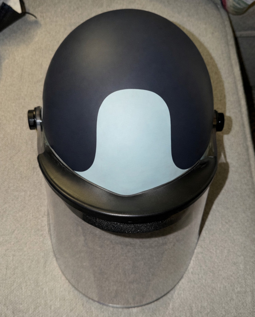 Tactical Riot Control Helmet w/ Visor Ear Guards Neck Cover & Bag Airsoft Kit