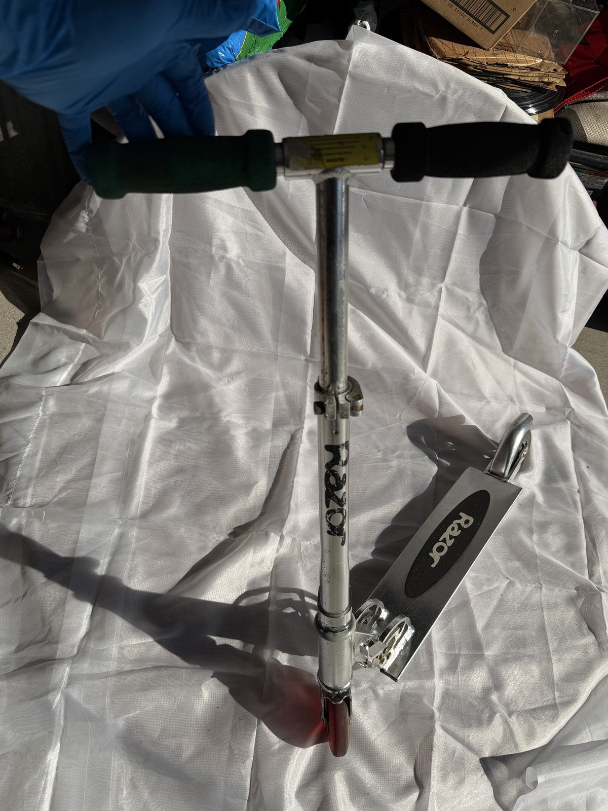 Razor A Kick Scooter Classic Silver Aluminum Folding Used Functional
