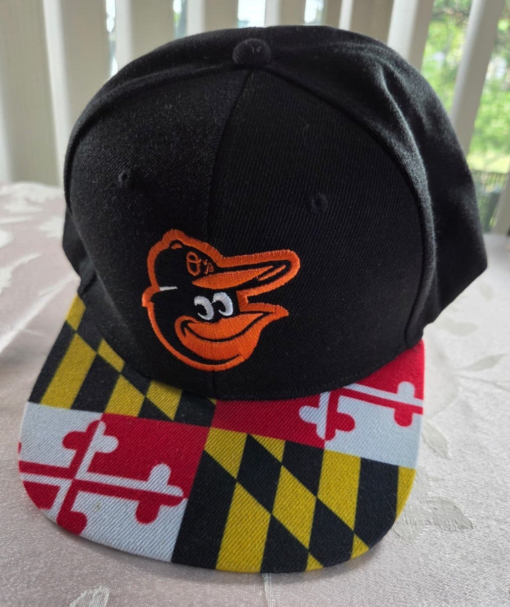 DAP Baltimore Orioles Snapback Hat Maryland Flag Brim Cartoon Bird SGA One Size