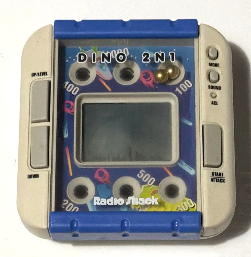Radio Shack Dino 2N1 Handheld LCD Game 60-2479 TESTED WORKS Vintage Tandy