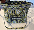 Authentic Vera Bradley quilted cotton tote handbag with matching zip wallet