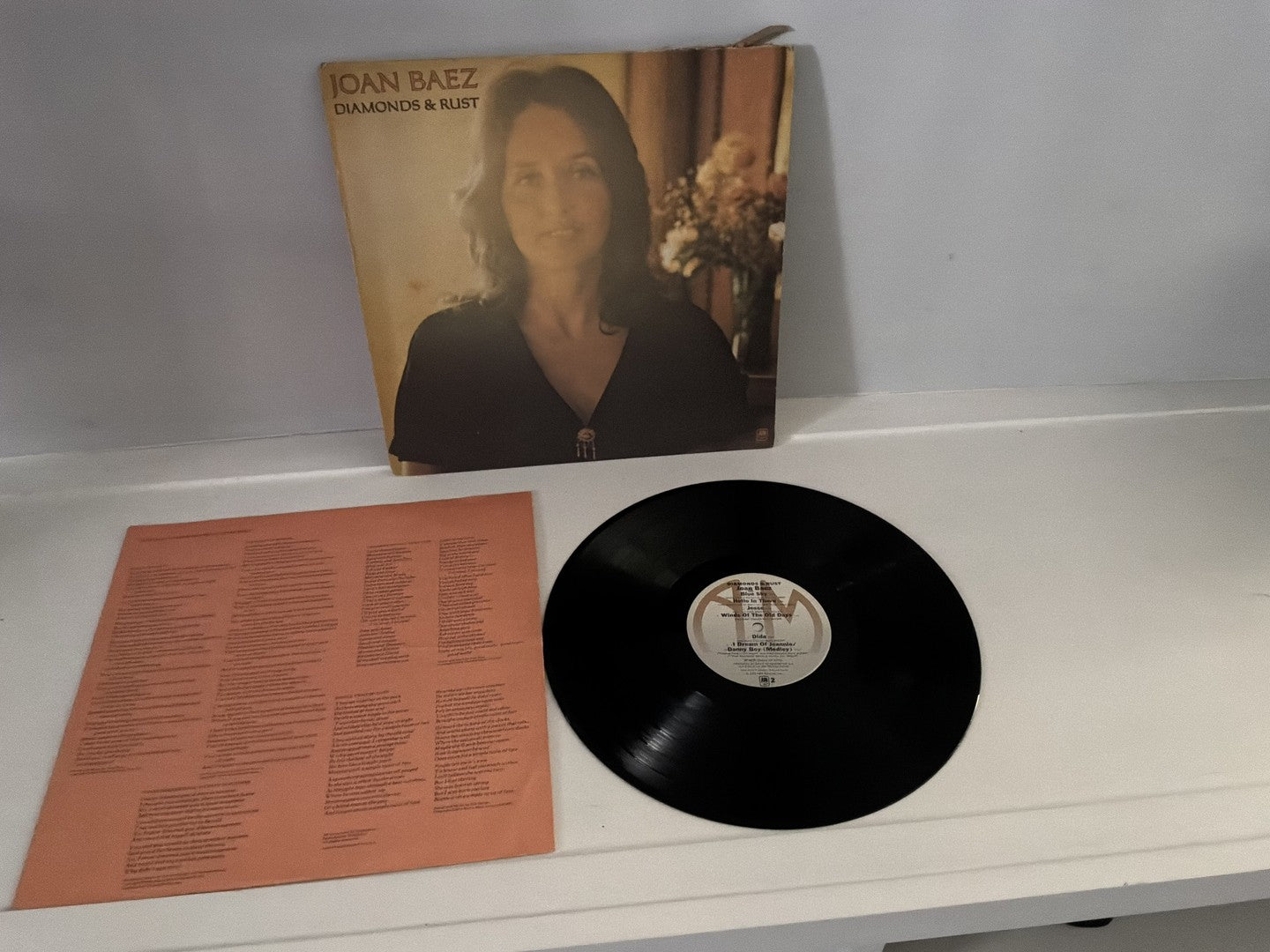 Joan Baez Diamonds & Rust 1975 A&M SP-4527 LP Dylan Folk Rock Classic w/ Tape Re