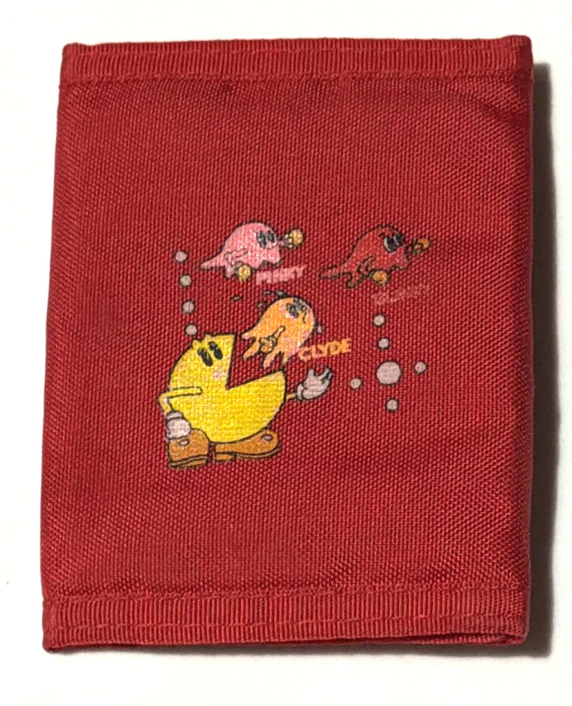 Vintage 1980s Pac-Man Wallet Bally Midway Red Trifold Korea Pinky Clyde