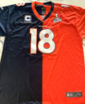 Peyton Manning Broncos Nike Elite SB XLVIII Split Jersey Captain Patch 60 3XL