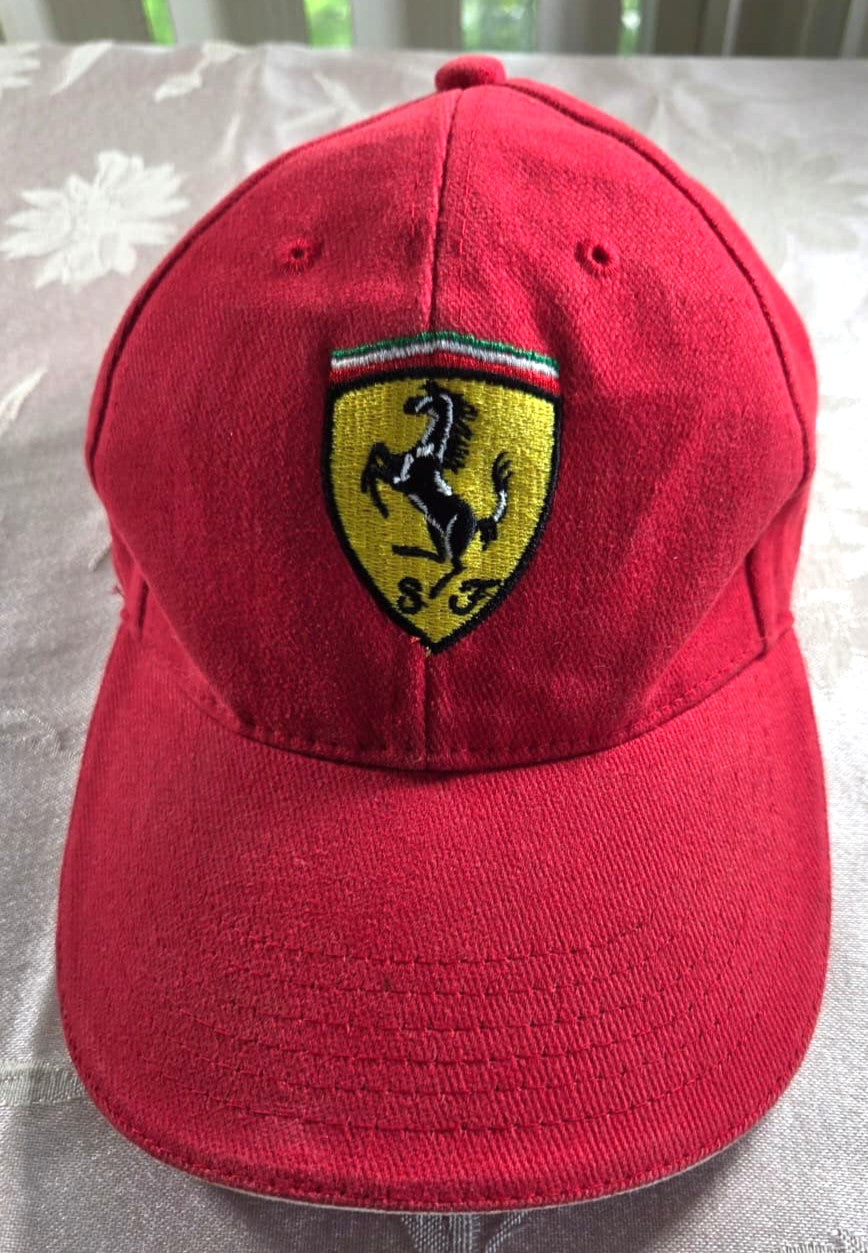 Vintage Ferrari Sportswear Nuova Maditaly Hat Made Italy Scuderia Shield F1 Red