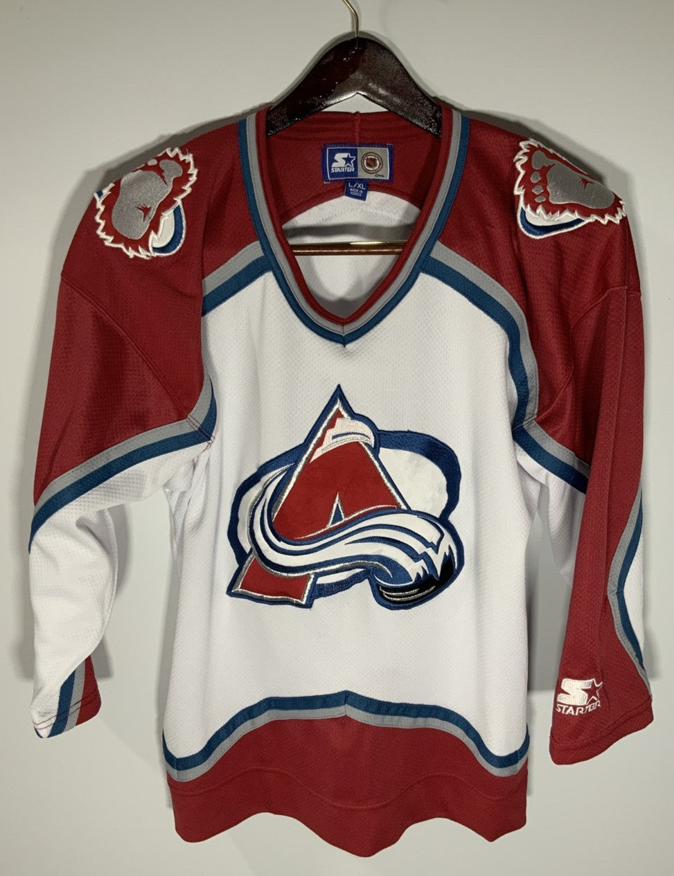 Vintage 90s Colorado Avalanche Starter NHL Hockey Jersey Blank White Sz L/XL