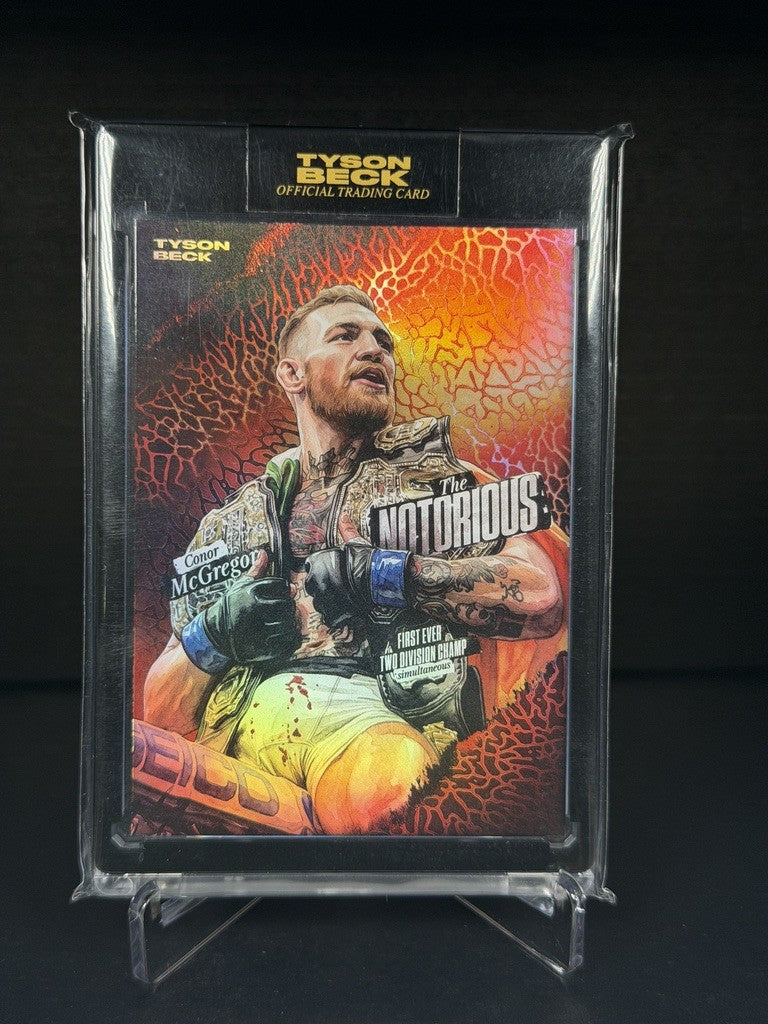 Tyson Beck Conor McGregor The Notorious Red Foil 11/15 Encased UFC Art Card