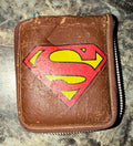 Vintage 1976 Superman Wallet DC Comics Zip Around Bifold Coin Purse Rare 70s HK