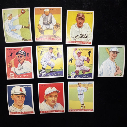 1934 Goudey Big League Reprint Lot Fred Schulte Linus Frey John Schulte MLB HOF1