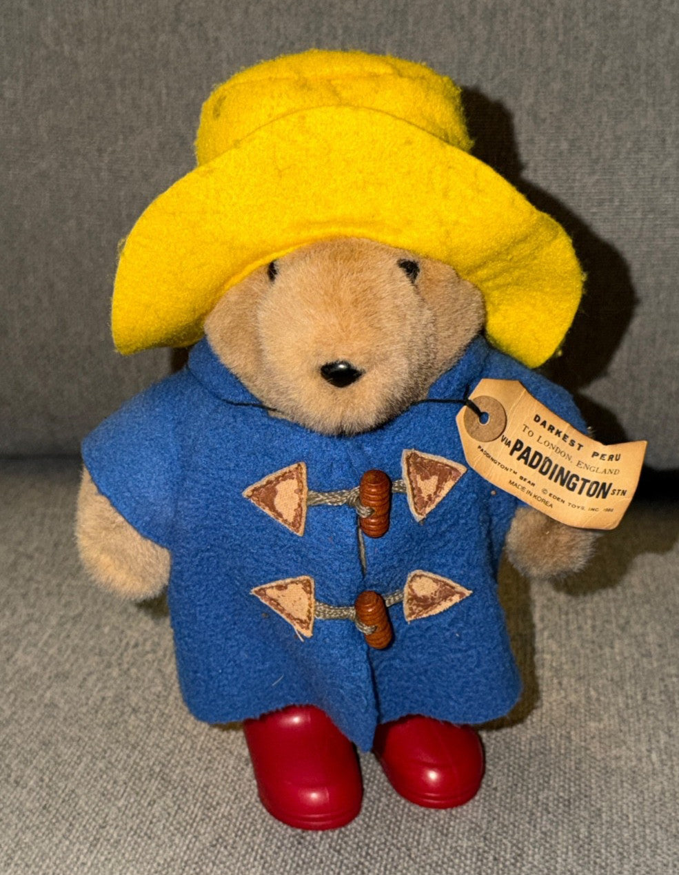 Vintage 1988 Eden Toys Paddington Bear Plush w/ Tags Original Wellington PB Boot