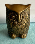 Vintage Leonard Silver Mfg Solid Brass Owl Figurine Korea MCM Original Label