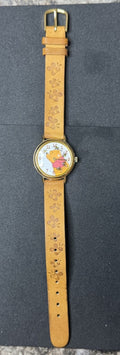 Timex Disney Winnie the Pooh Watch Honey Bees Embossed Leather Strap Gold Tone