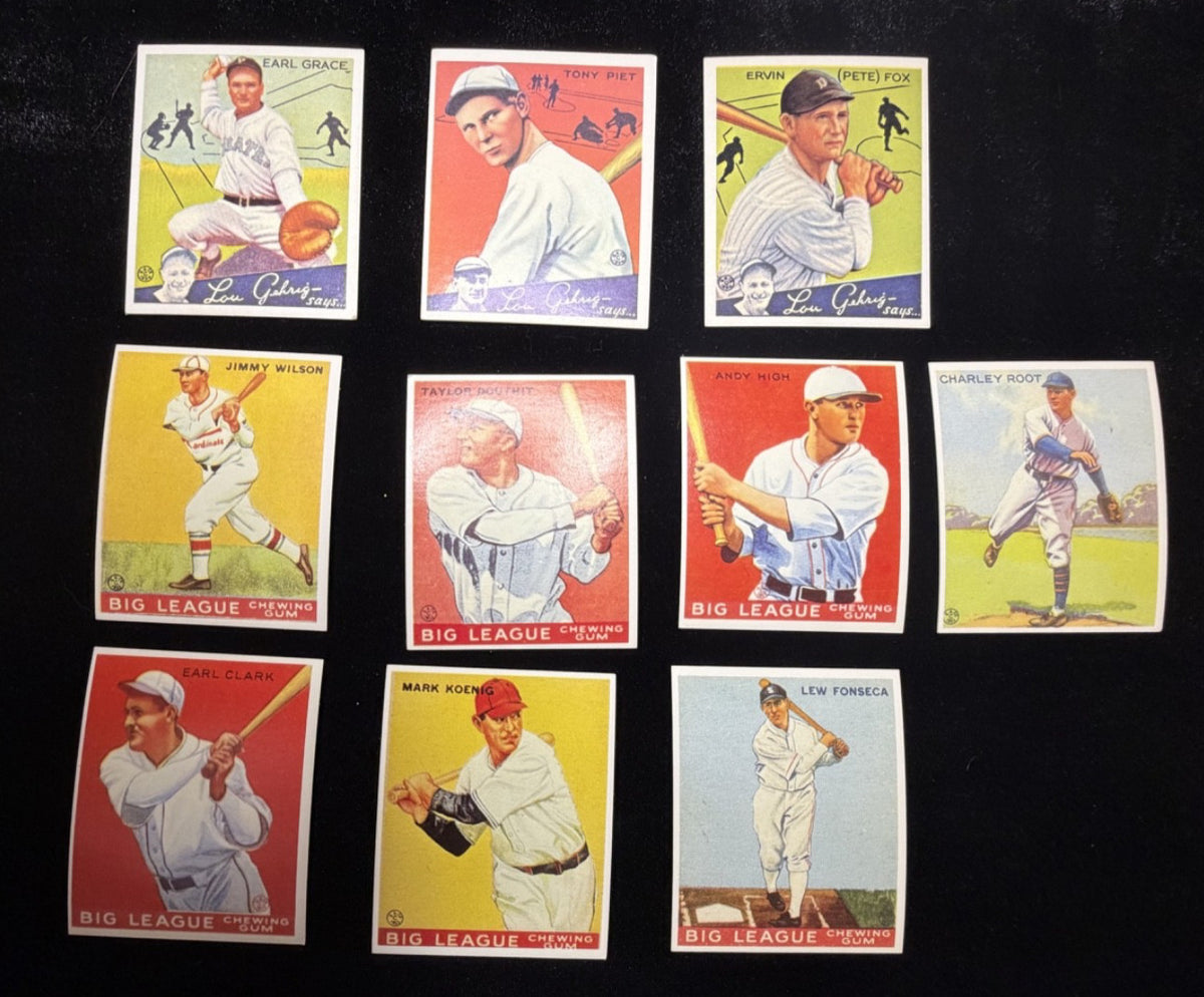 1934 Goudey Reprint Baseball Card Lot Earl Grace Tony Piet Pete Fox