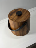 Vintage MCM Rosewood Ice Bucket Leather Strap Danish Modern Scandinavian 1960s