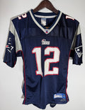 Tom Brady New England Patriots Reebok Authentic Youth XL 18-20 Jersey Navy #12