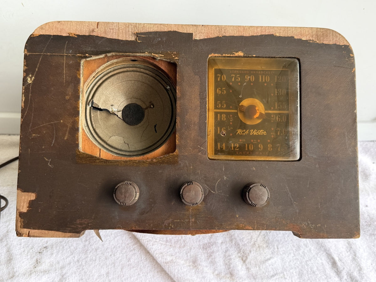 RCA Victor 46X23 Tube Radio 1946 Superheterodyne AM Shortwave Wood AS-IS Restora