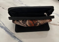 Kenneth Cole Reaction Zip Around Wallet Black Snakeskin Accent Wristlet
